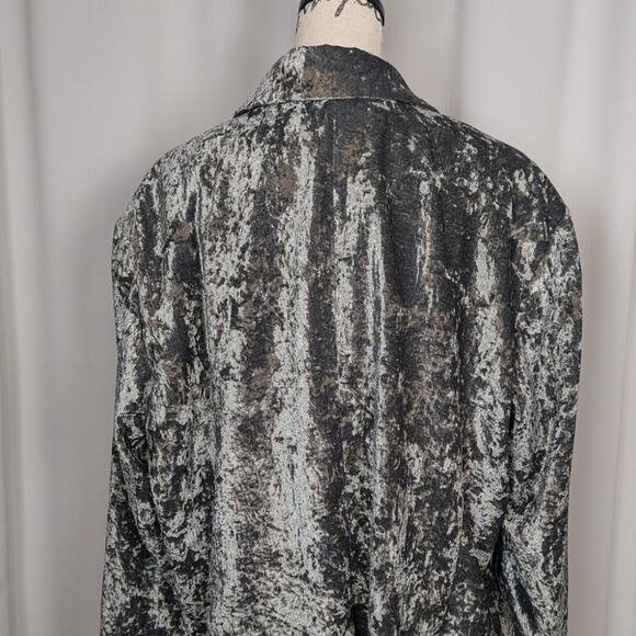 Treasure & Bond Double Breasted Crushed Velvet Blazer Gray Size 2X - Picture 13 of 14